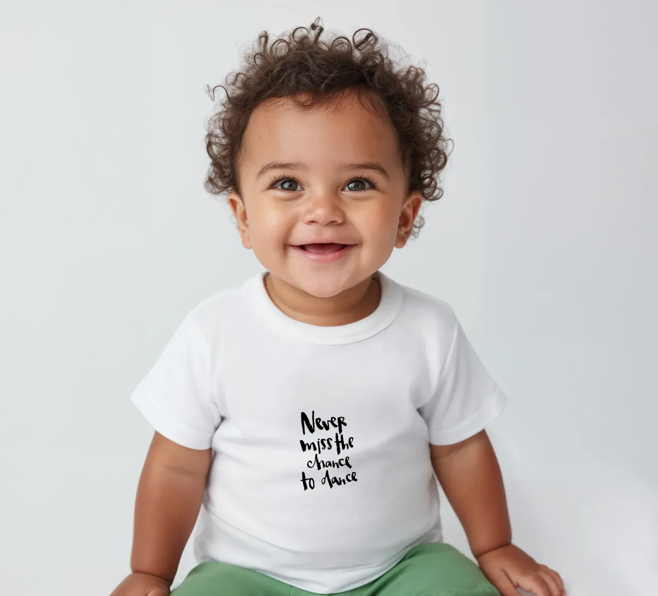 Never Miss a Chance baby t-shirt by Brushmeetspaper