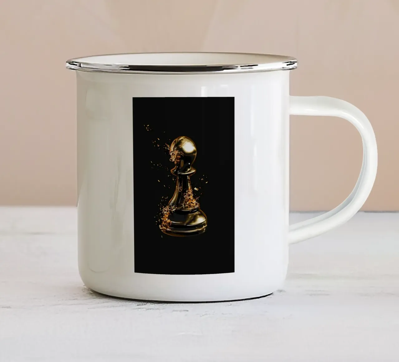 Gioco degli scacchi tazza in smalto da Stylianos