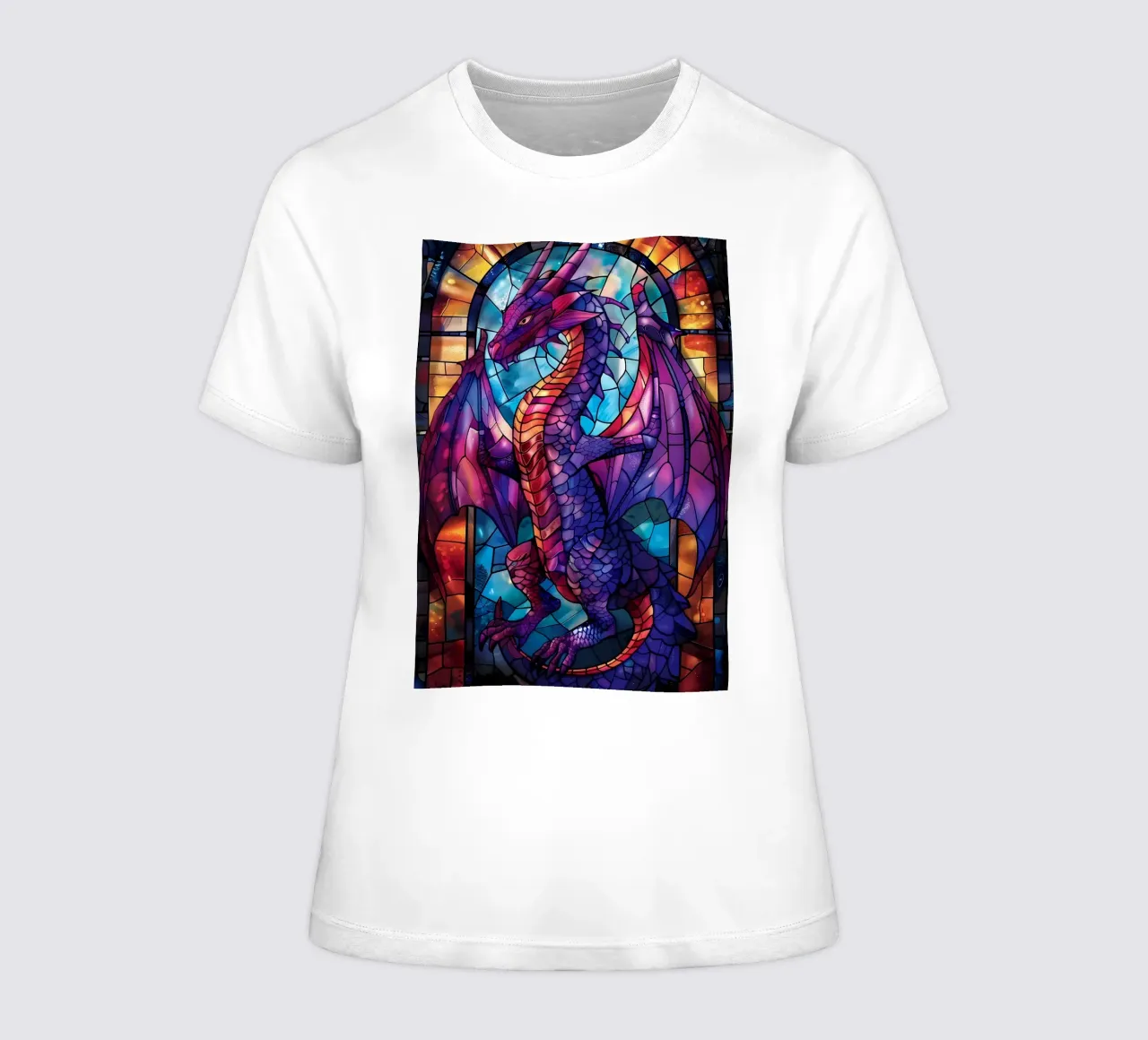 Drago in vetro colorato t-shirt da donna da Mikesell