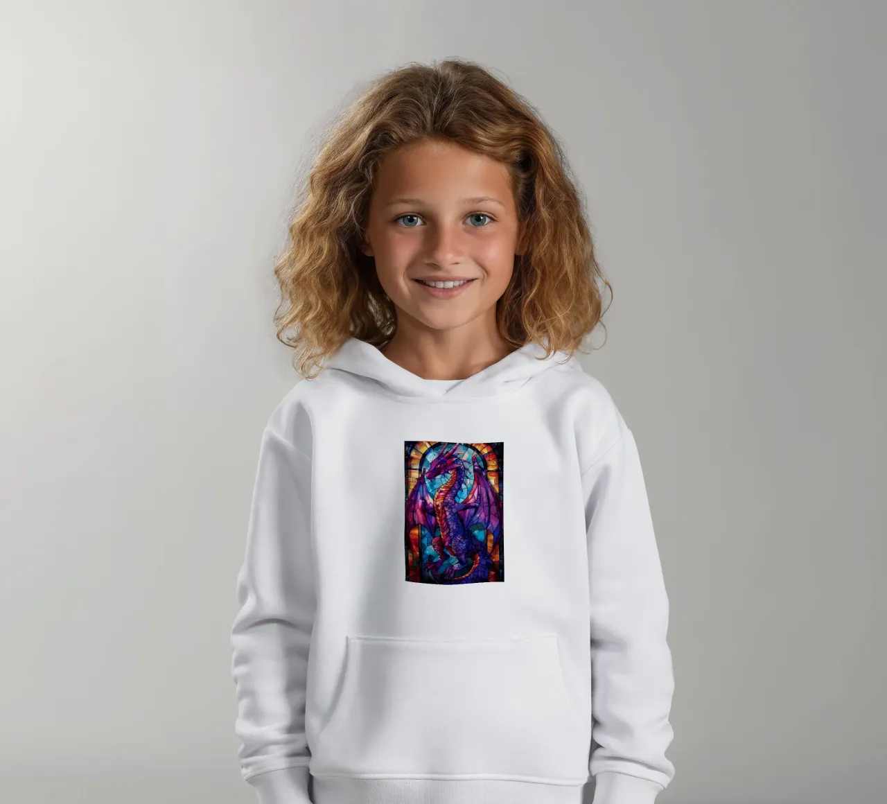 Drago in vetro colorato felpa bambino con cappuccio da Mikesell
