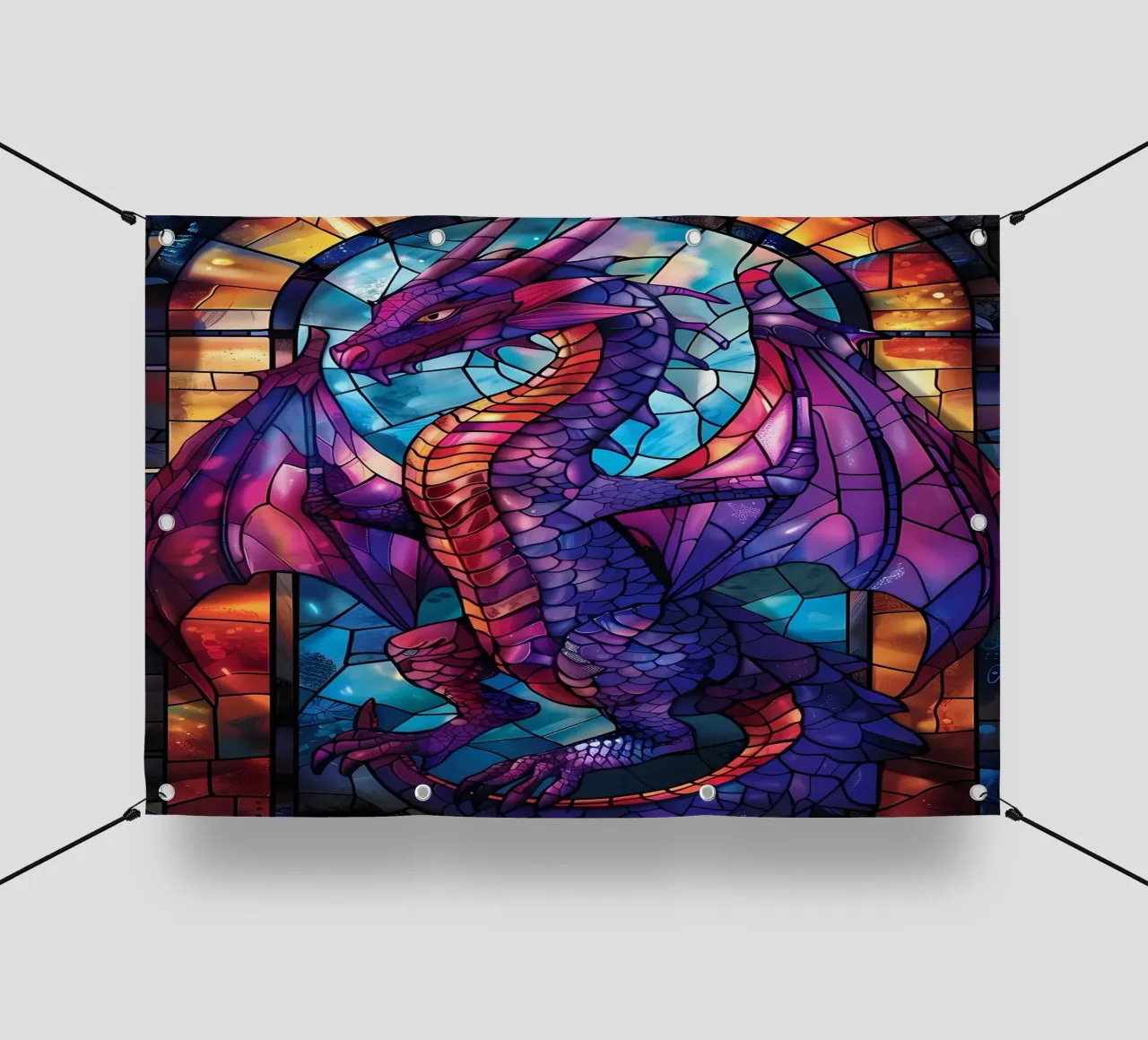 Drago in vetro colorato telo in pvc da Mikesell