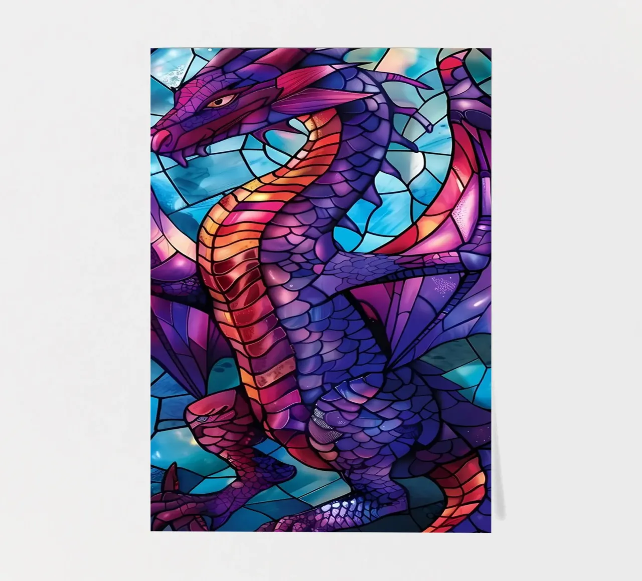 Drago in vetro colorato foglio adesivo da Mikesell