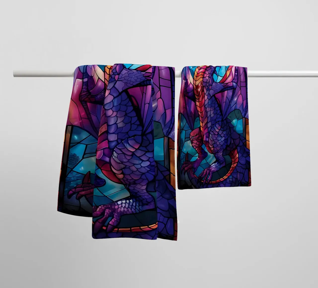 Drago in vetro colorato asciugamano da bagno da Mikesell