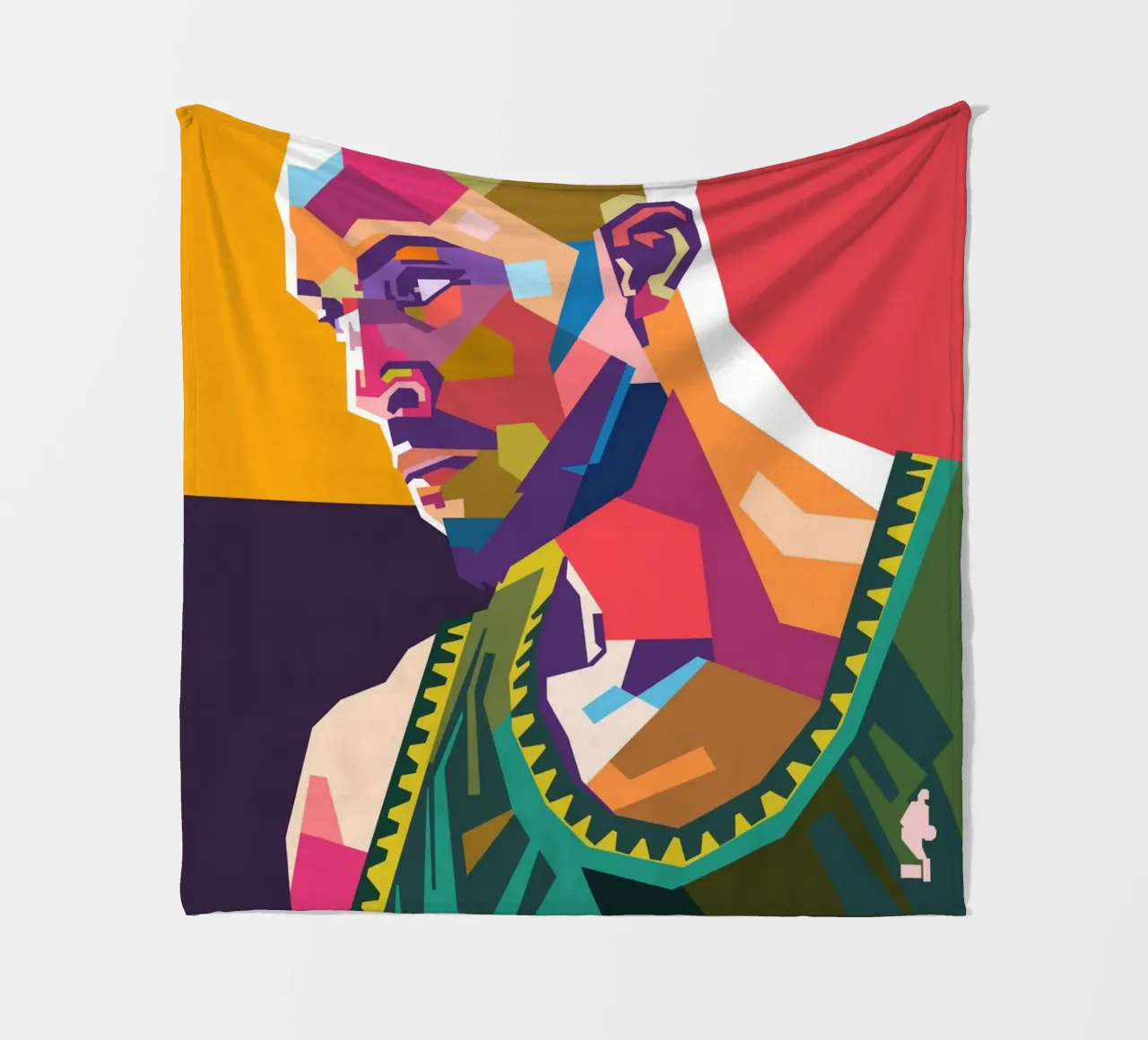 Kevin Garnett pop art portrait fleece blanket by Hantamrata