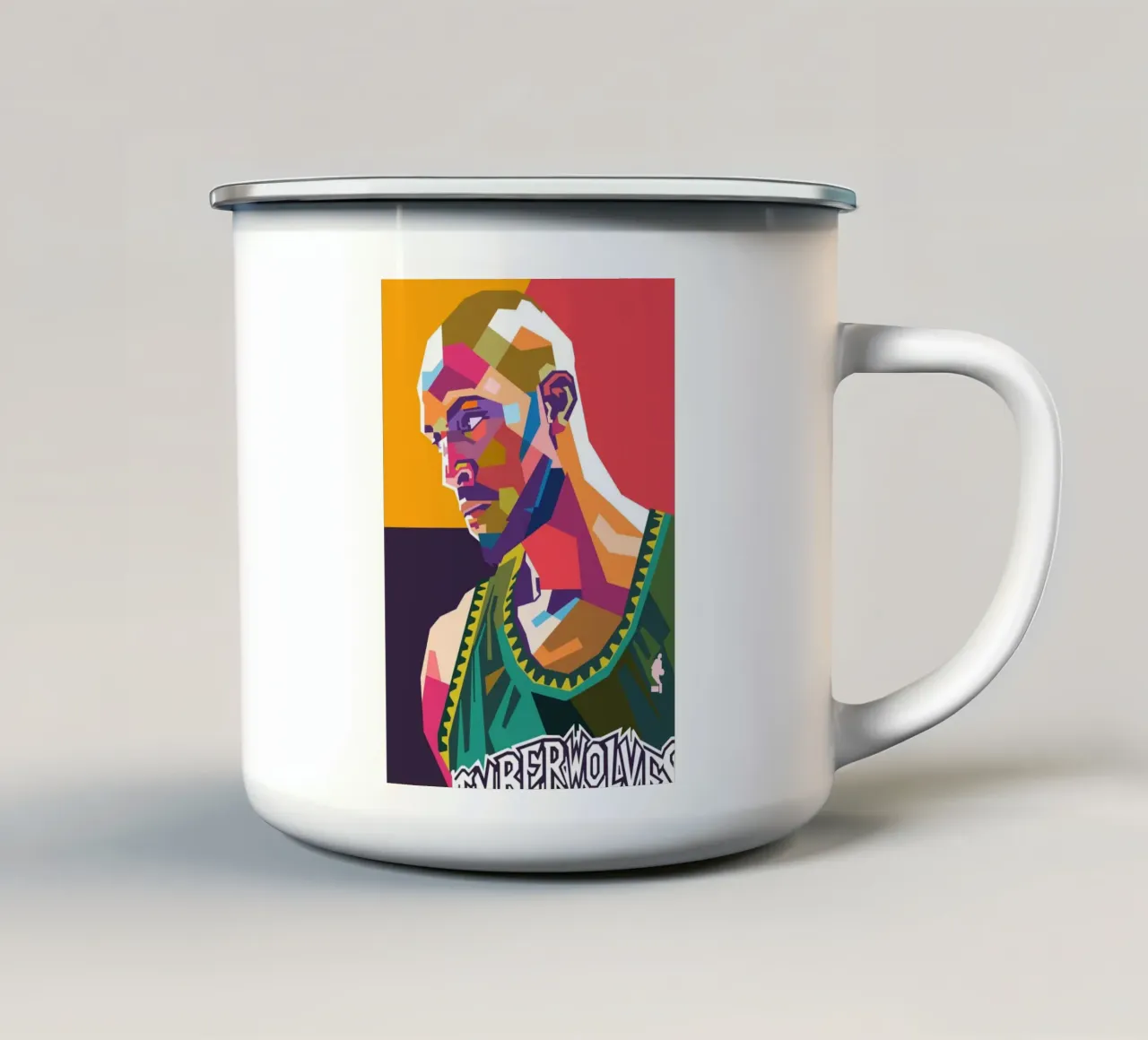 Kevin Garnett ritratto pop art tazza in smalto da Hantamrata