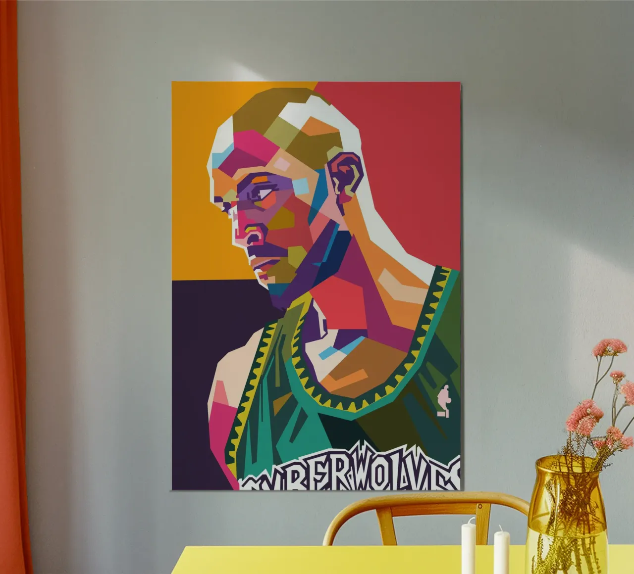 Kevin Garnett pop art portrait alu-dibond by Hantamrata