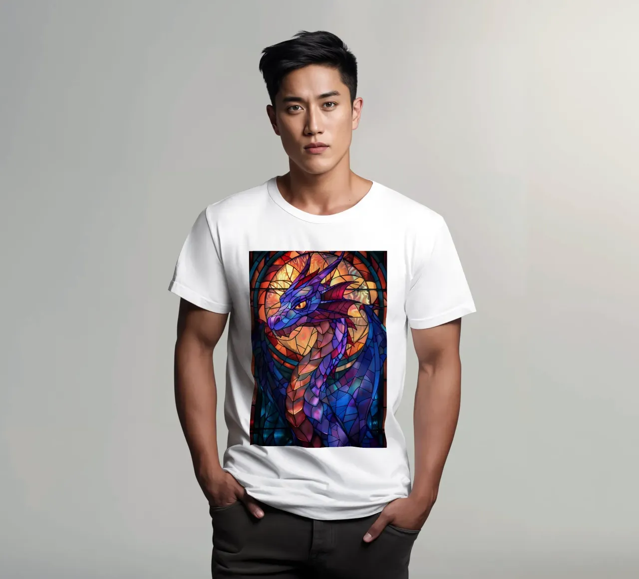 Drago in vetro colorato t-shirt da Mikesell