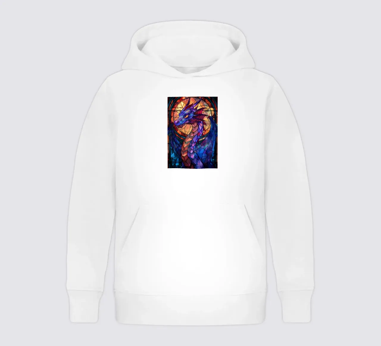 Stained Glass Dragon kids hoodie by Mikesell