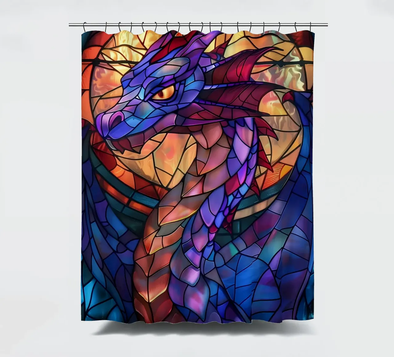 Drago in vetro colorato tenda da doccia da Mikesell