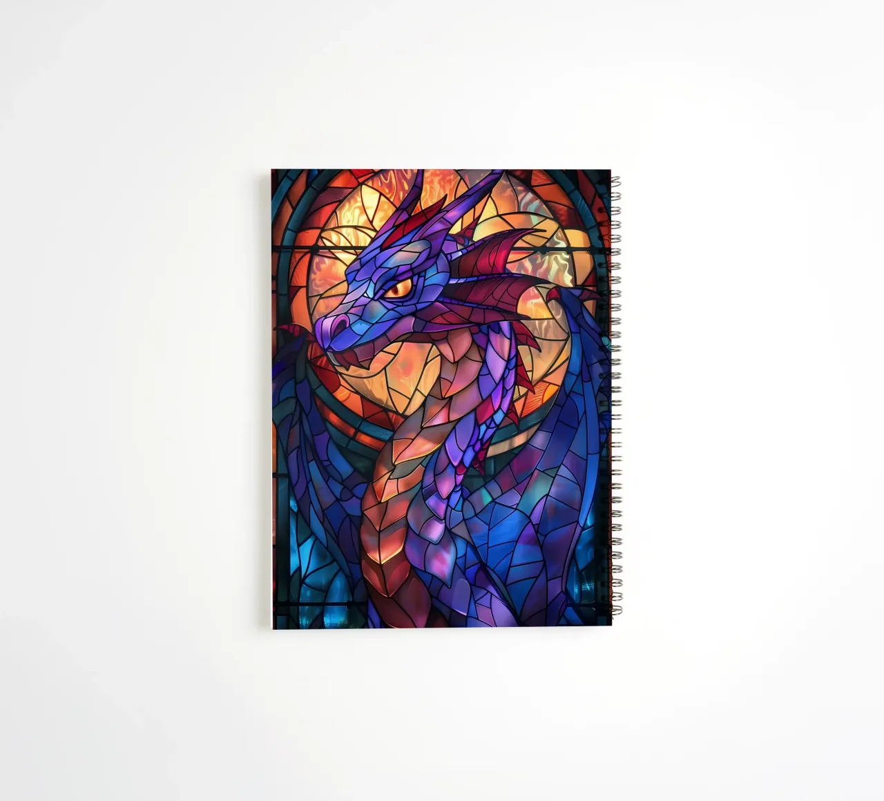 Stained Glass Dragon spiral notebook by Mikesell