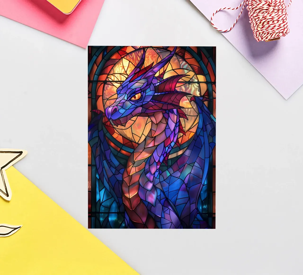 Stained Glass Dragon sticker by Mikesell