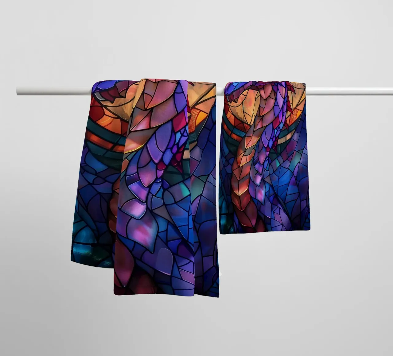 Drago in vetro colorato asciugamano da bagno da Mikesell