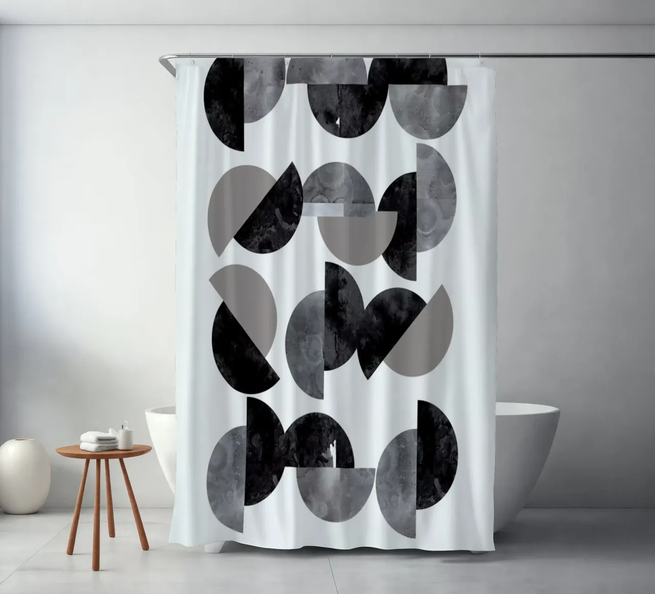 Geometric shower curtain by Nordic Creators