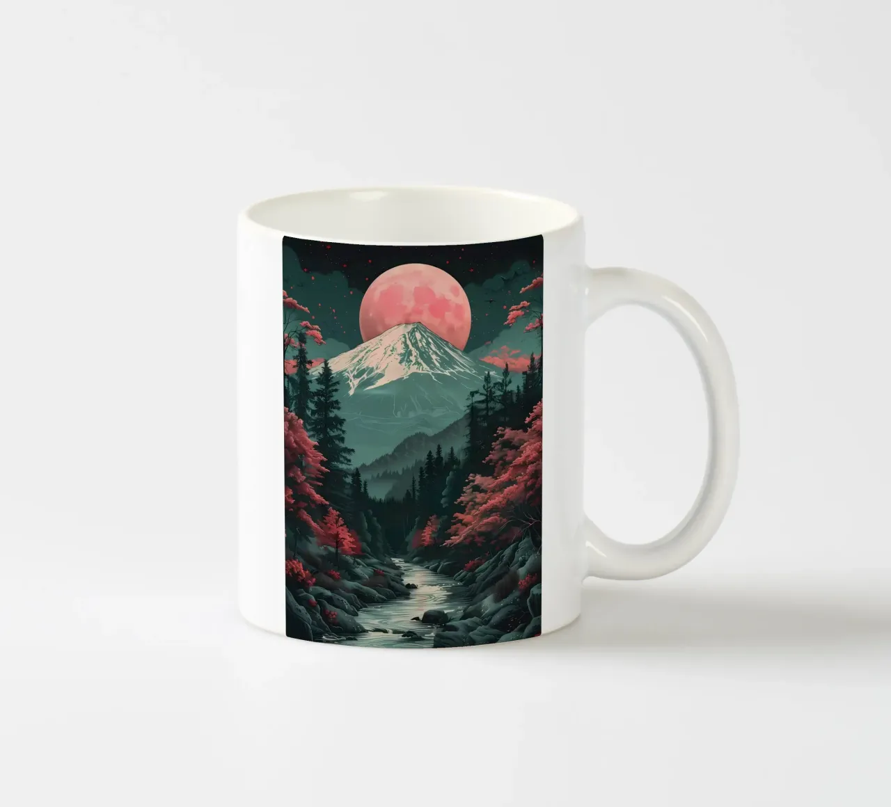 Paesaggio asiatico vintage tazza in ceramica da Mikesell