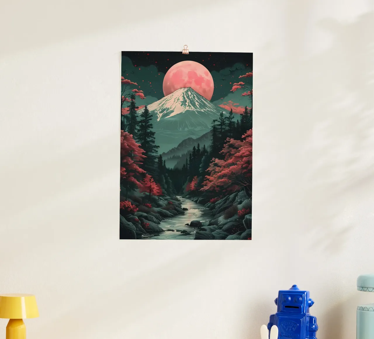 Paesaggio asiatico vintage poster con telaio in alluminio da Mikesell