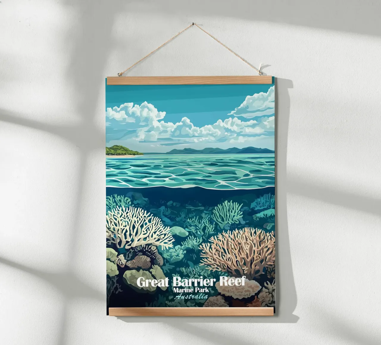 Groot Barrièrerif poster met aluminium frame van Ginnery