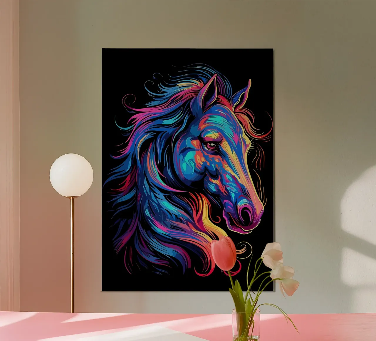 Cavallo acquerellato poster da Delaplane