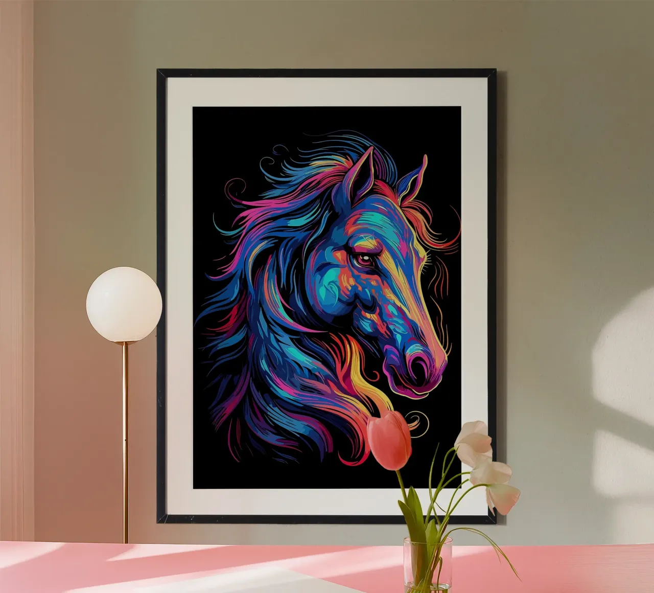 Cavallo acquerellato poster da Delaplane