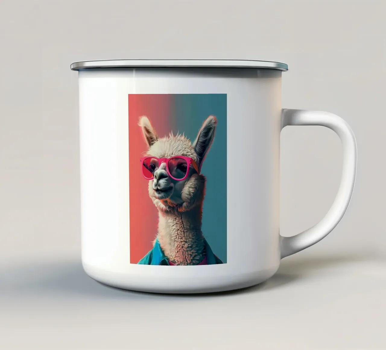 Alpaca Llama Arte tazza in smalto da Mikesell
