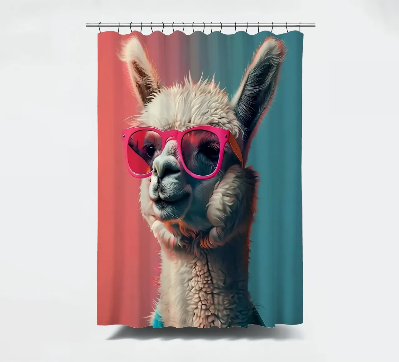 Alpaca Llama Art shower curtain by Mikesell