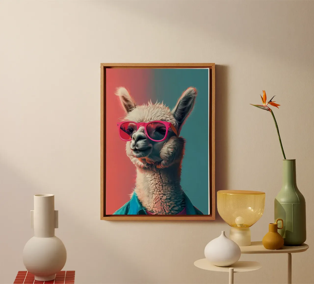 Alpaca Llama Art canvas by Mikesell