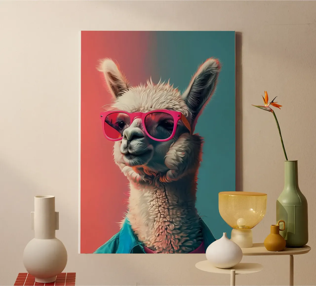 Alpaca Llama Art canvas by Mikesell