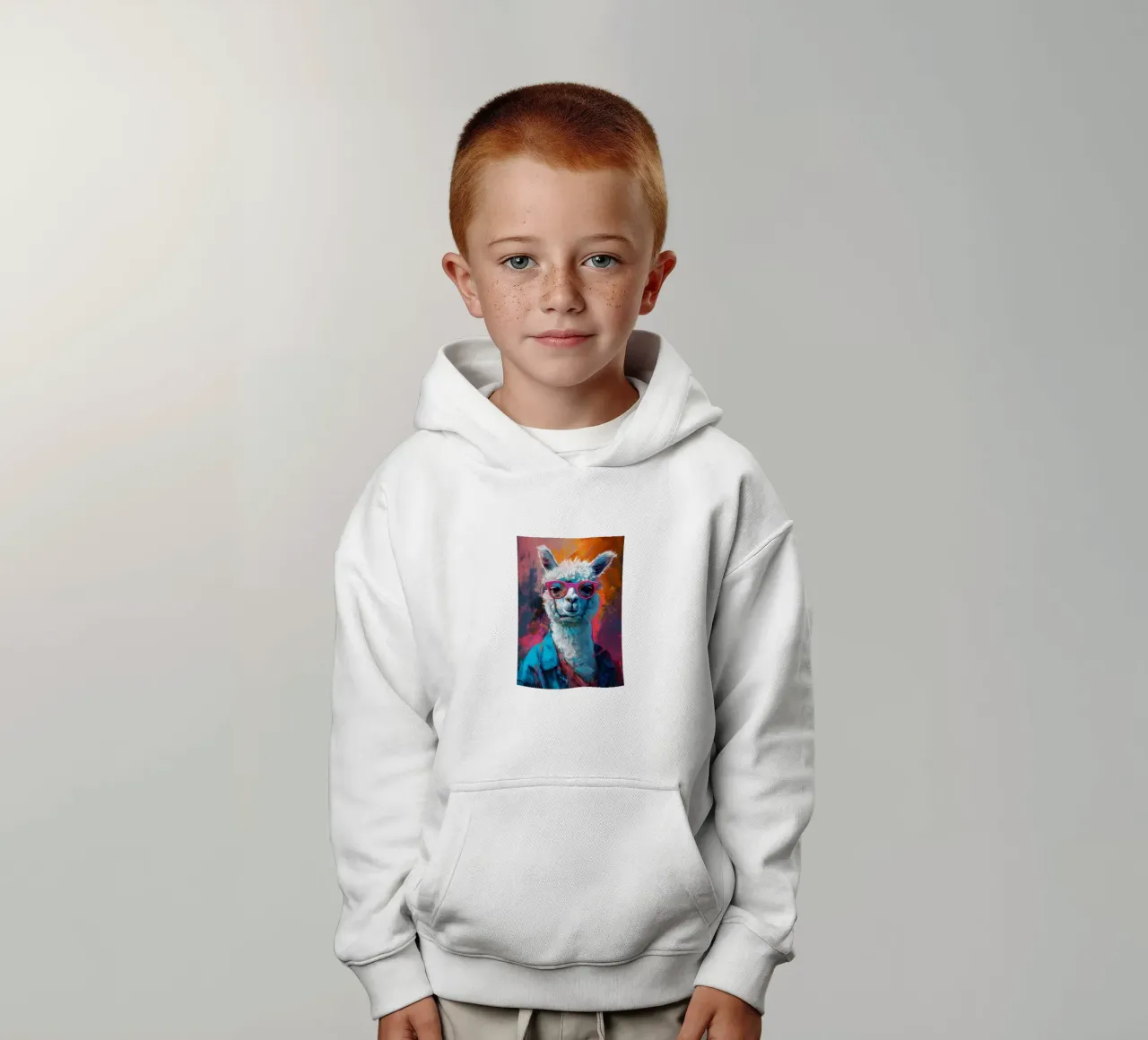 Alpaca Llama Arte felpa bambino con cappuccio da Mikesell