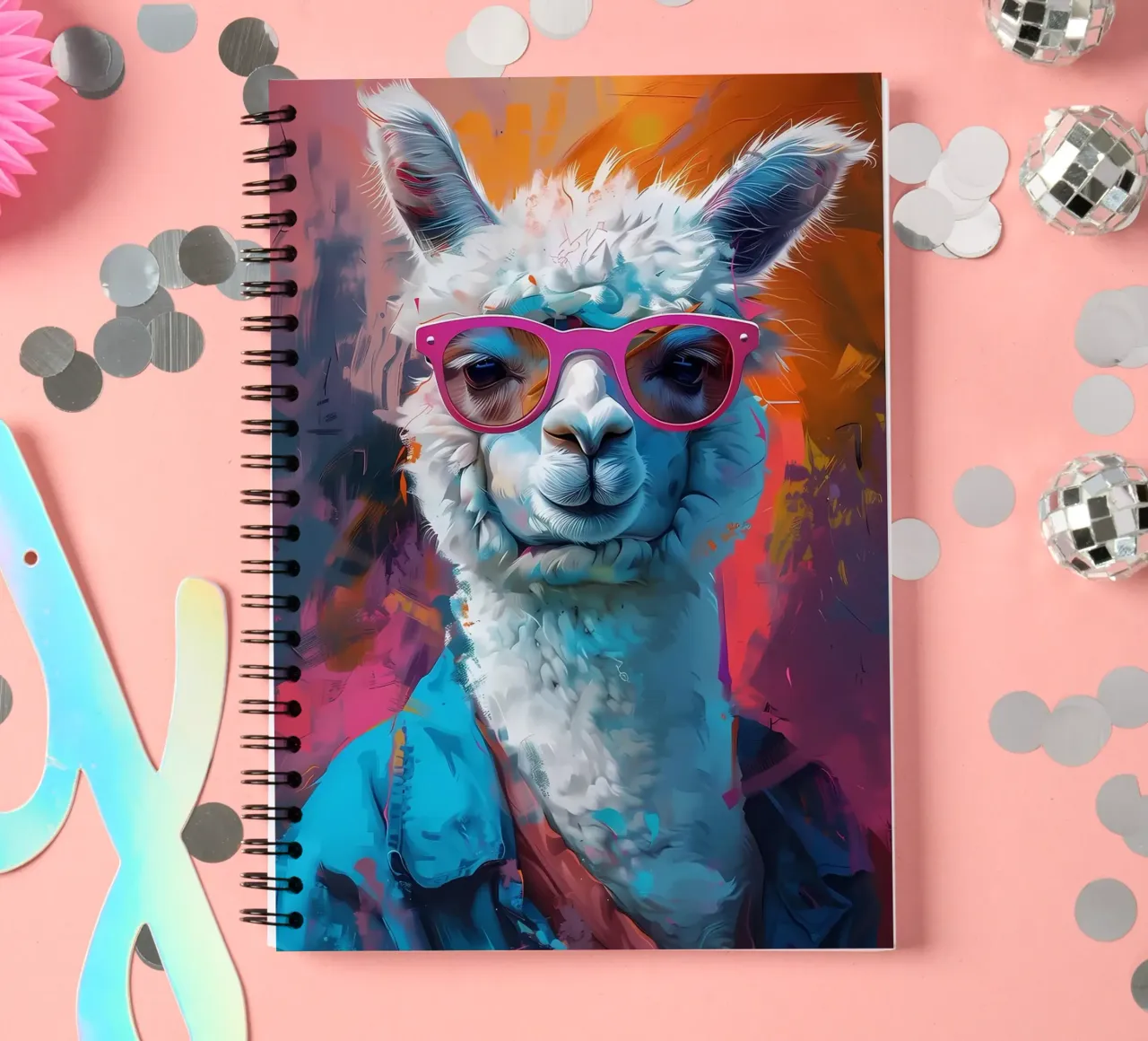 Alpaca Llama Art spiral notebook by Mikesell
