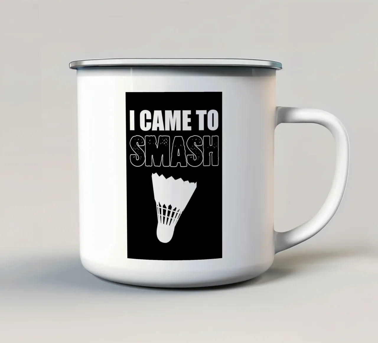 Giocatore di badminton tazza in smalto da allison