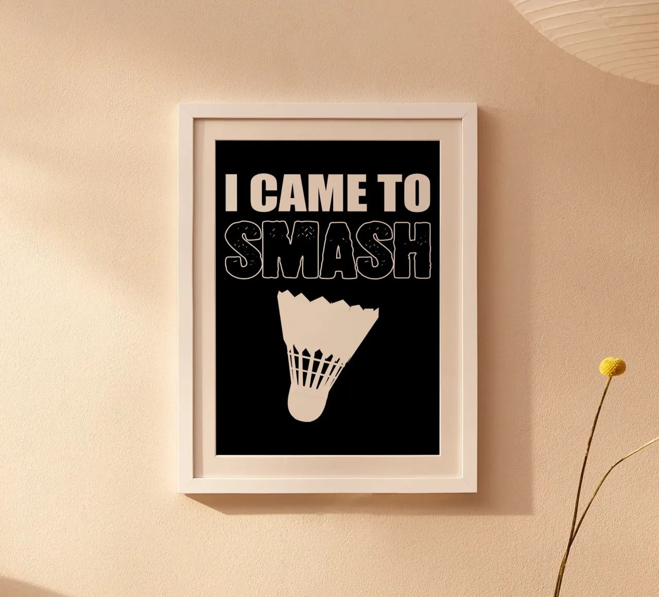 Giocatore di badminton poster con telaio in legno da allison