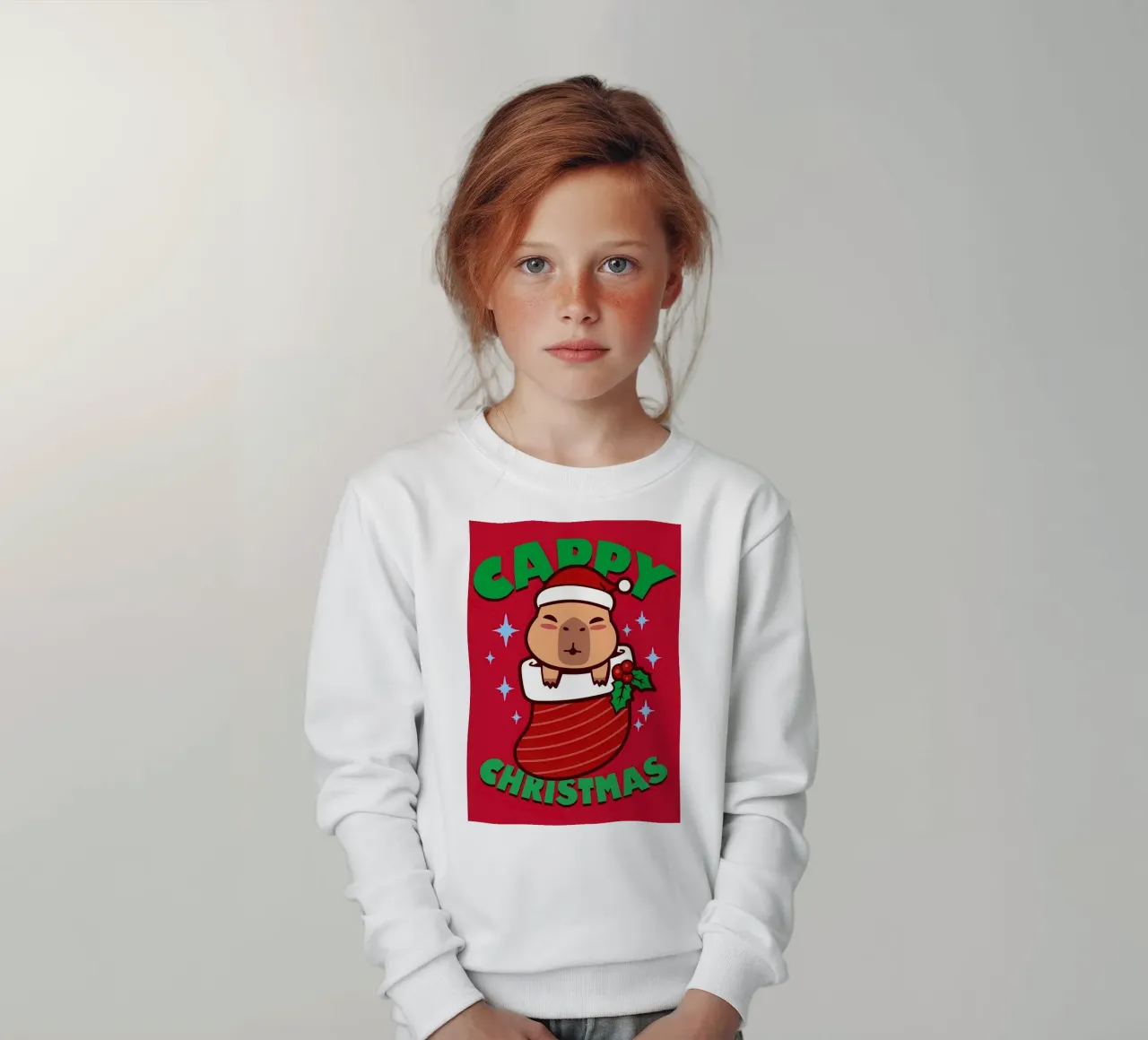 Capibara Kawaii Natale felpa bambino da Delaplane