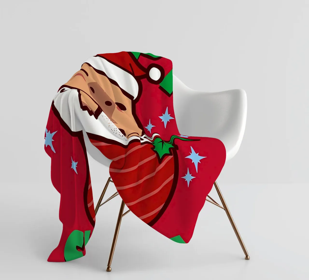 Capybara Kawaii Christmas fleece blanket by Delaplane