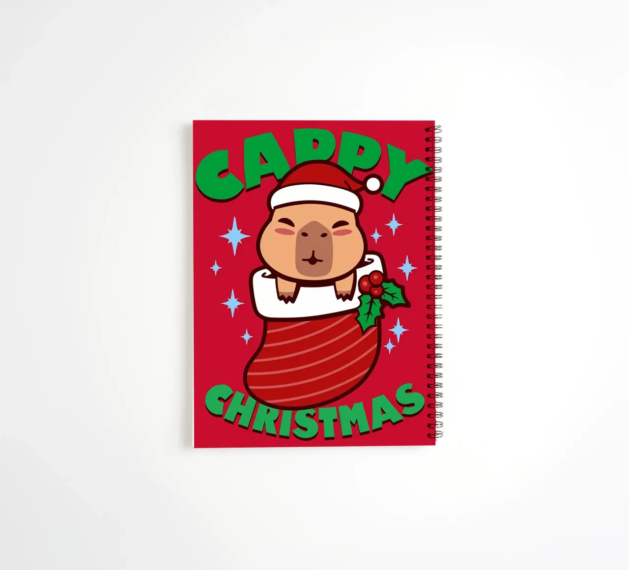 Capybara Kawaii Weihnachten Ringbuch von Delaplane