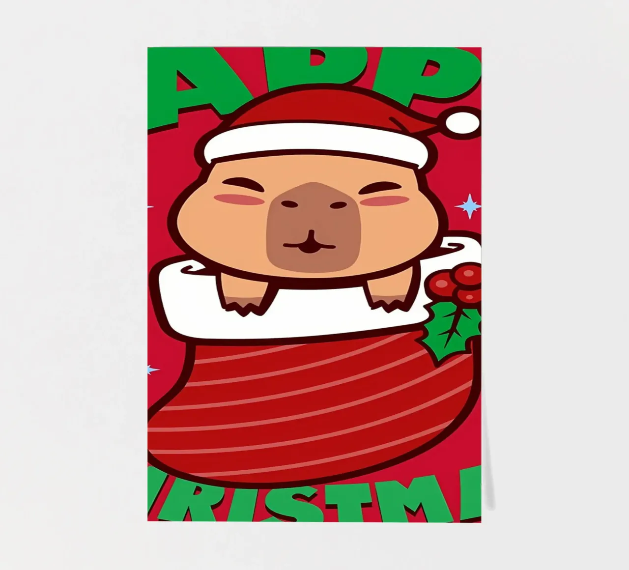 Capybara Kawaii Christmas sticker sheet by Delaplane