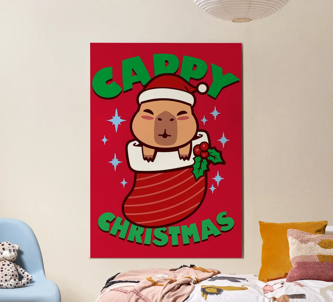 Capibara Kawaii Natale carta hahnemühle da Delaplane