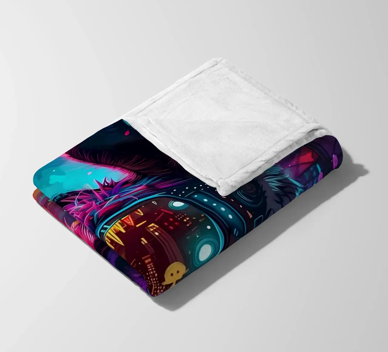 Cyberpunk Llama Neon coperta in pile da Mikesell