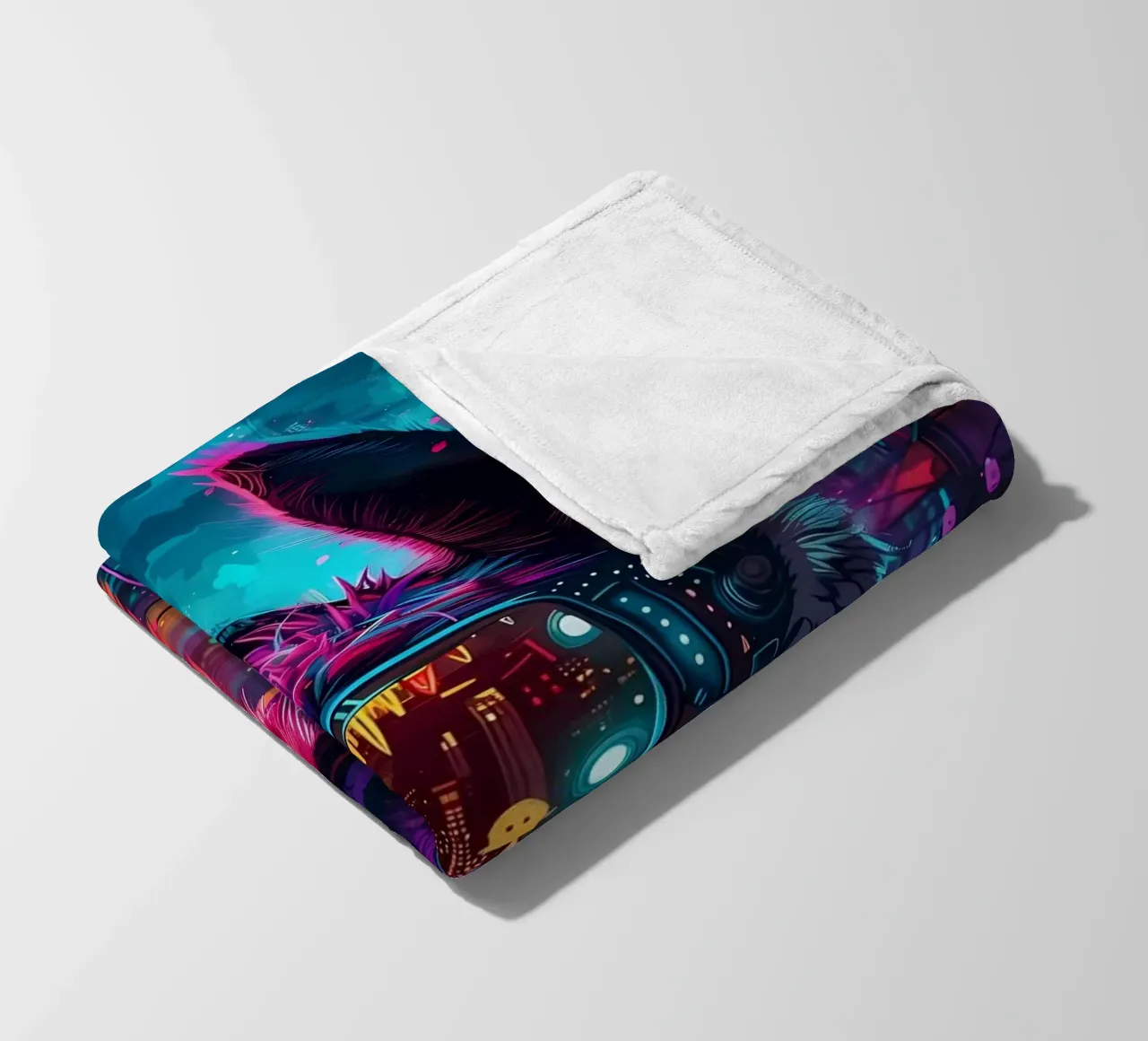 Cyberpunk Llama Neon coperta in pile da Mikesell
