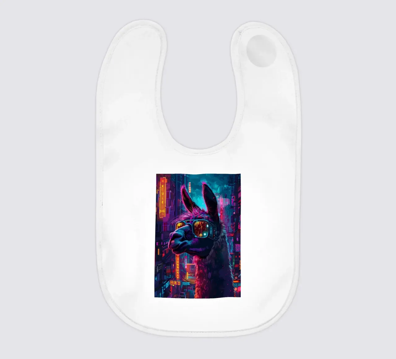 Cyberpunk Llama Neon bavaglino da Mikesell