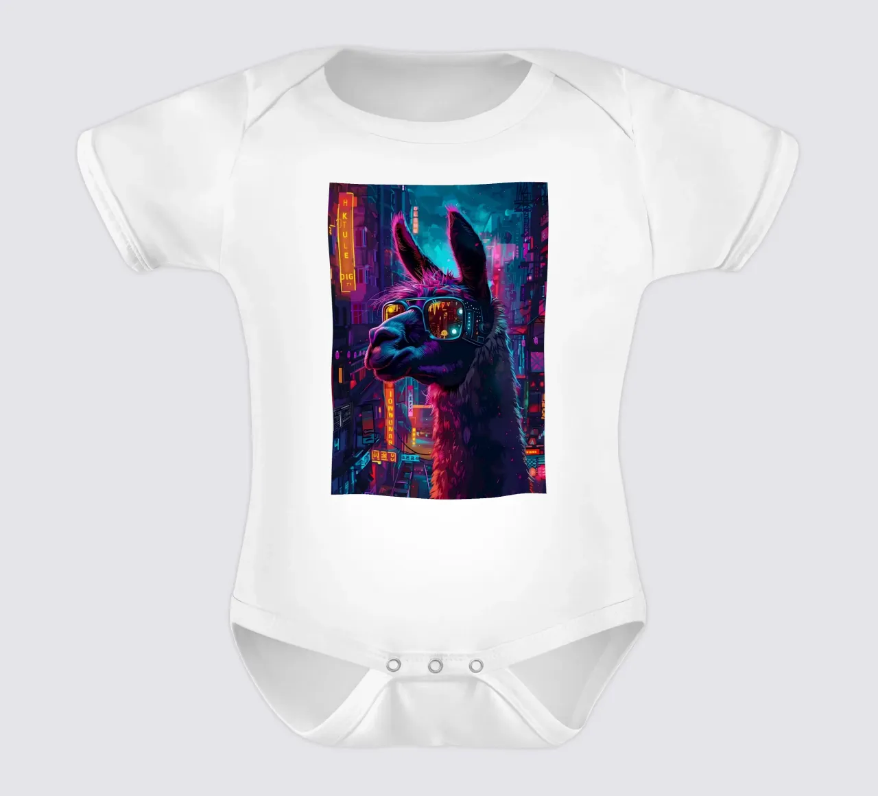 Cyberpunk Llama Neon body neonato maniche corte da Mikesell