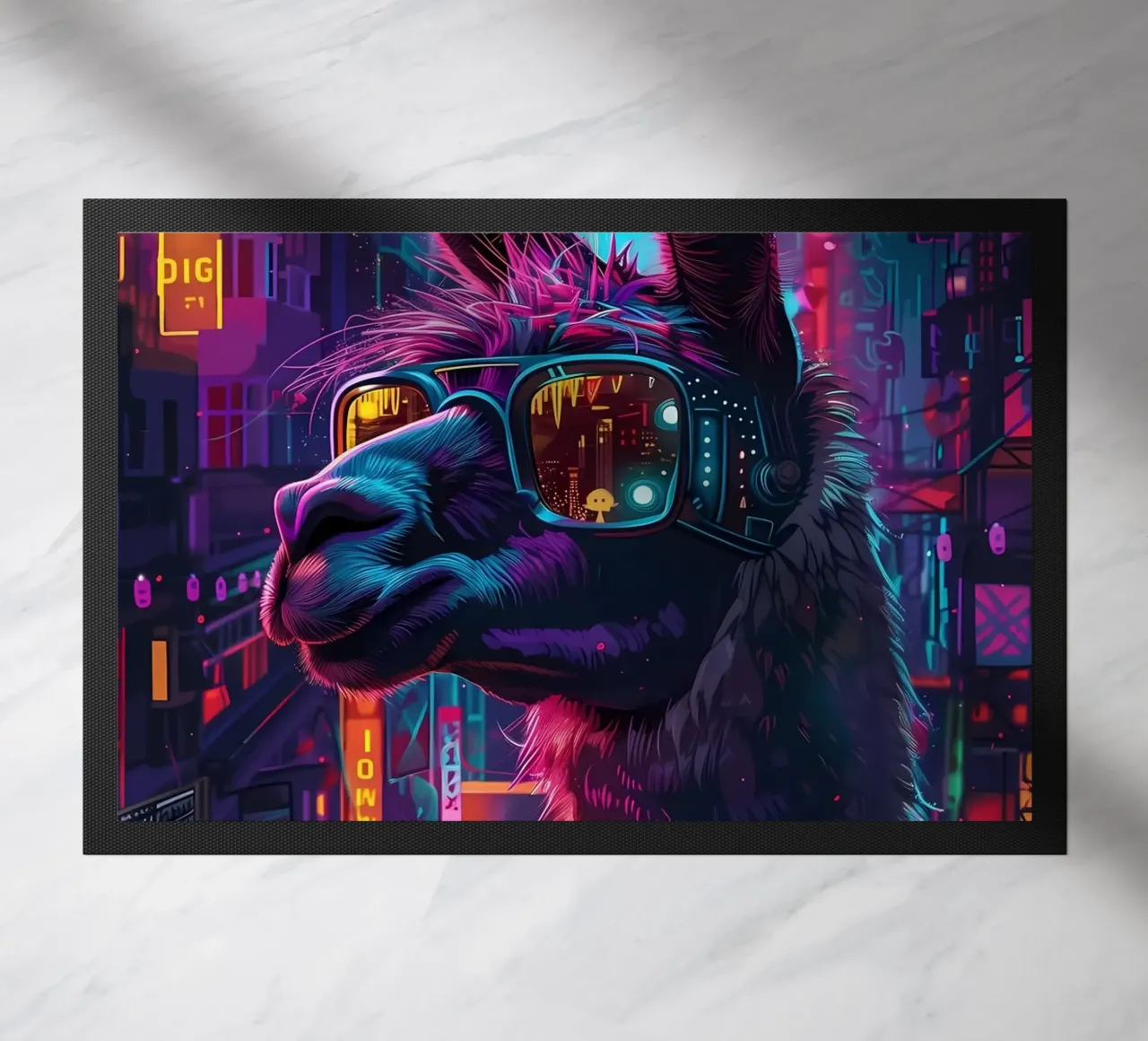 Cyberpunk Llama Neon zerbino da Mikesell