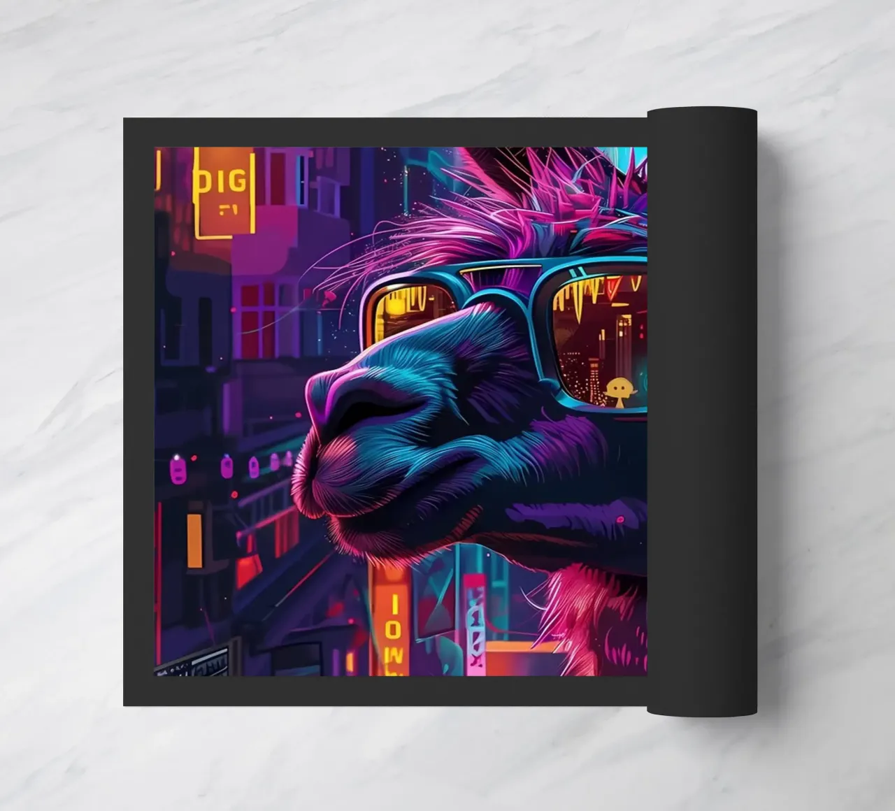 Cyberpunk Llama Neon zerbino da Mikesell