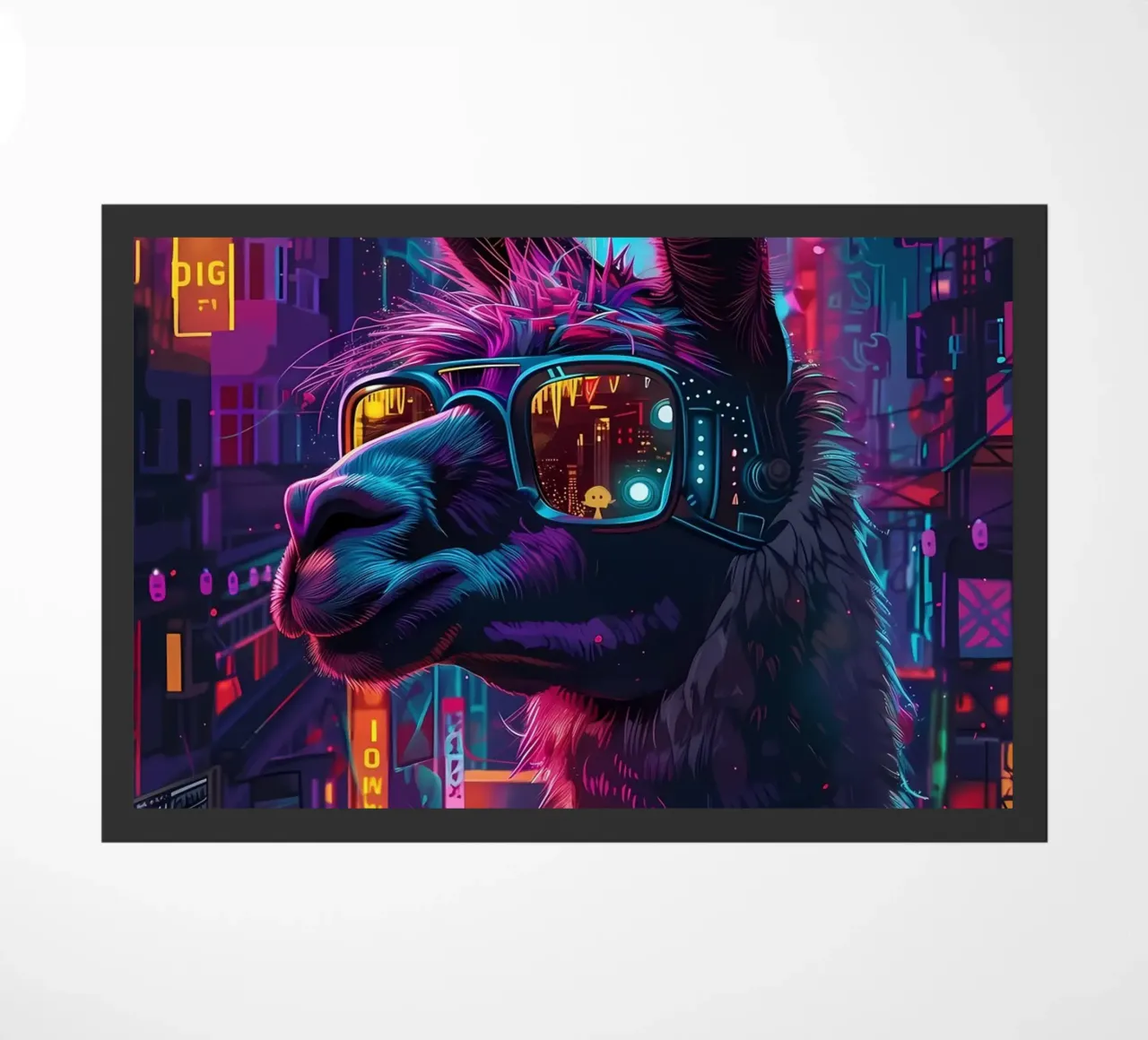 Cyberpunk Llama Neon zerbino da Mikesell