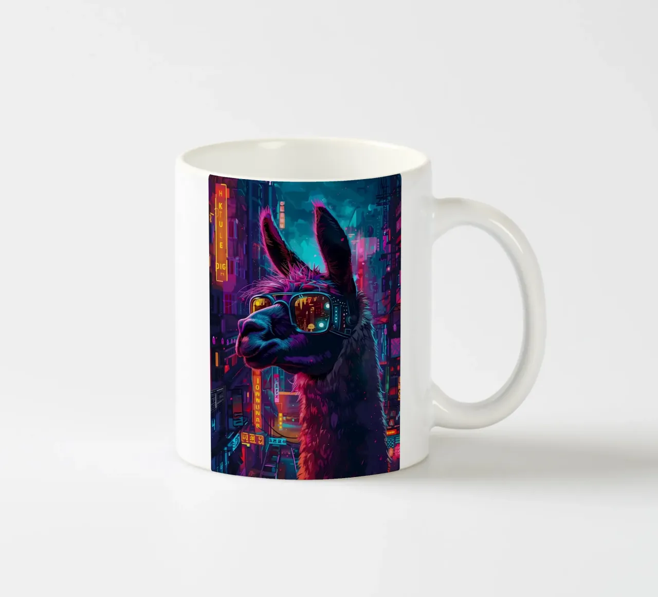Cyberpunk Llama Neon tazza in ceramica da Mikesell