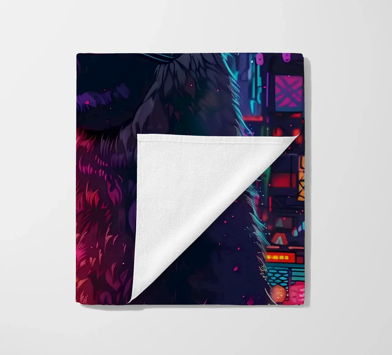Cyberpunk Llama Neon telo mare da Mikesell