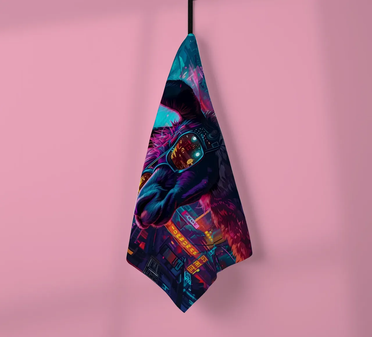 Cyberpunk Llama Neon canovaccio da cucina da Mikesell