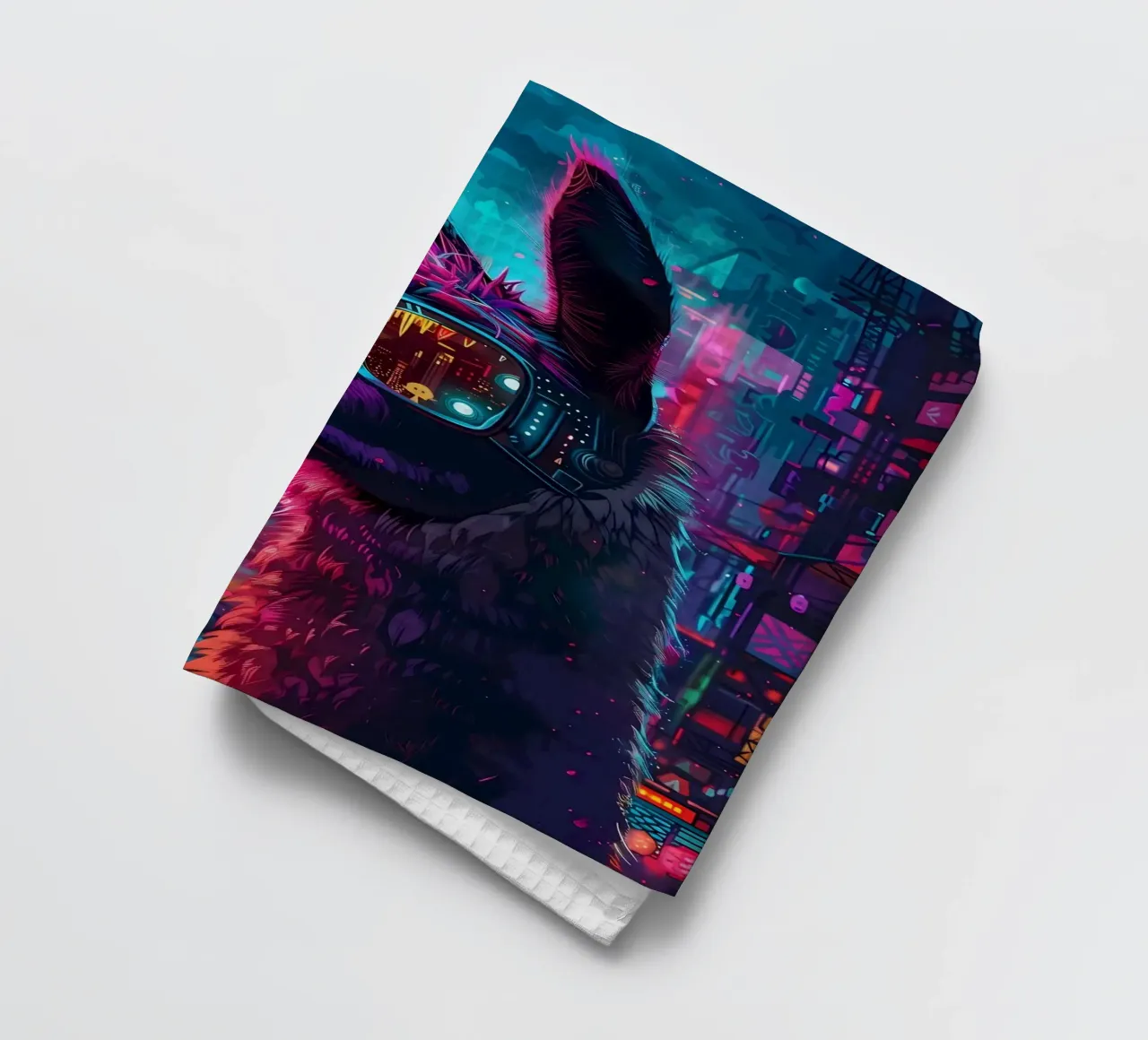 Cyberpunk Llama Neon canovaccio da cucina da Mikesell
