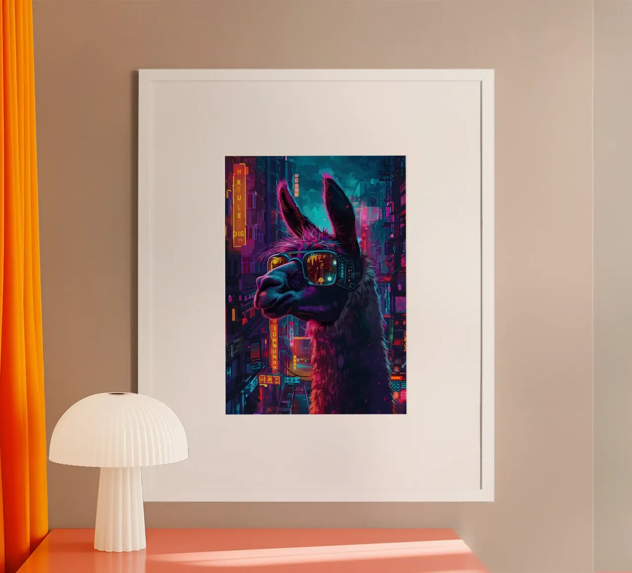 Cyberpunk Llama Neon poster da Mikesell