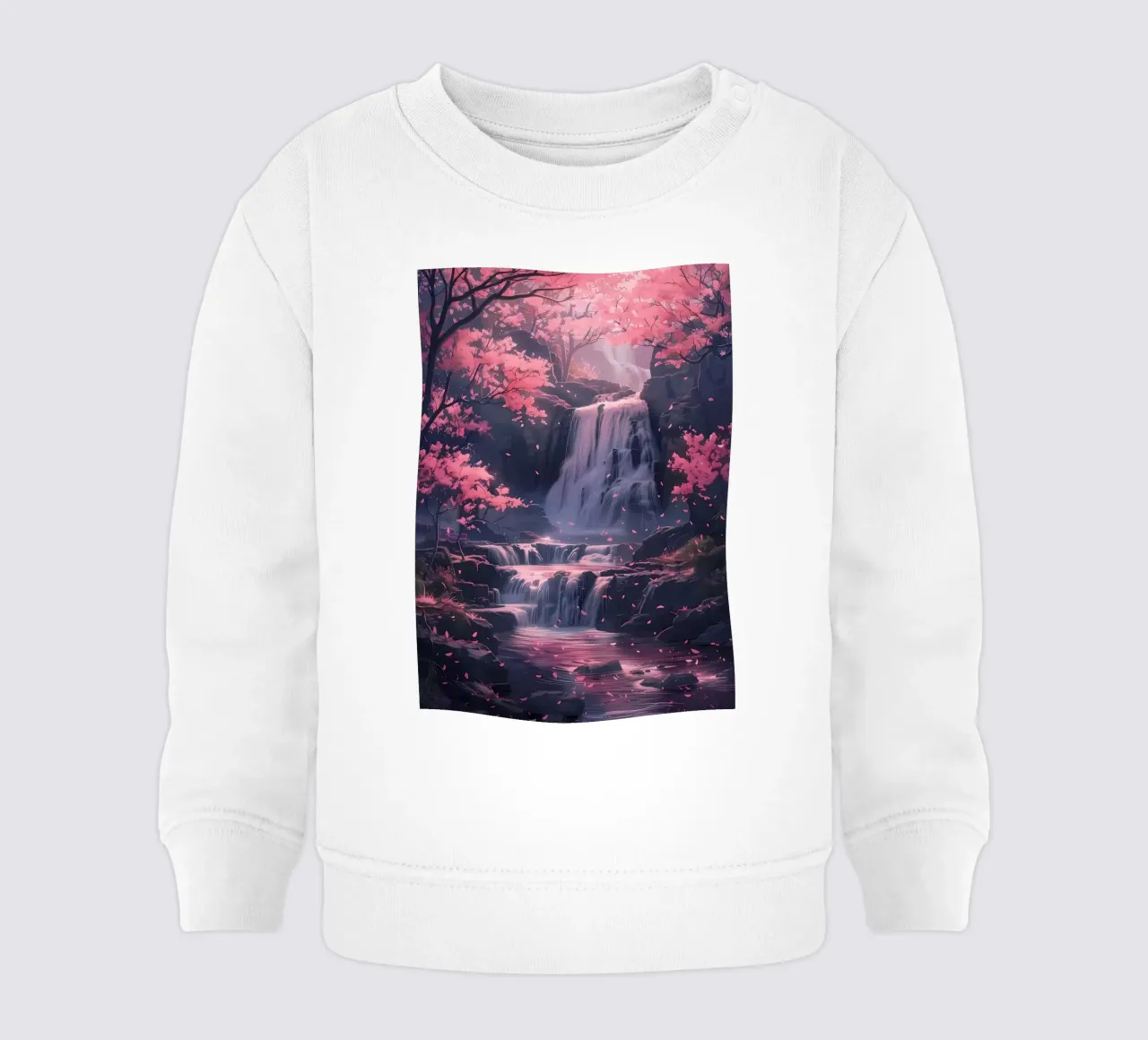 Wasserfall Sakura-Bäume Baby Sweatshirt von Ruth