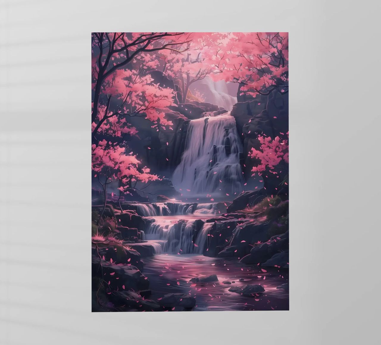 Waterfall Sakura Trees pellicola backlit da Ruth