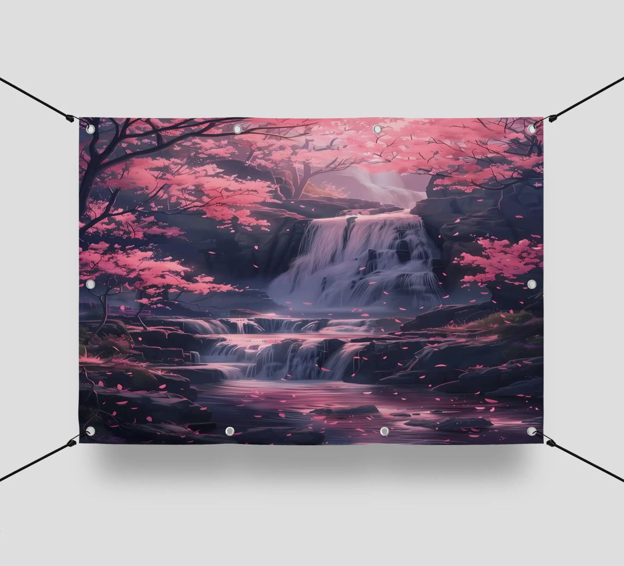 Waterfall Sakura Trees telo in pvc da Ruth